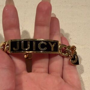 Juicy Couture Gold and Black Logo Chain Bracelet